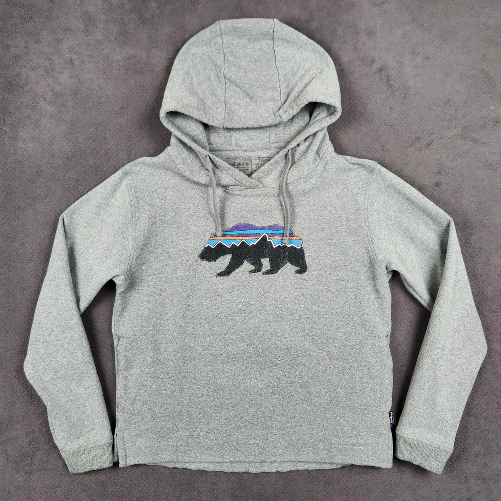 Patagonia Pastel P-6 Logo Uprisal Hoody Womens Medium Gravel Heather‎ Pullover